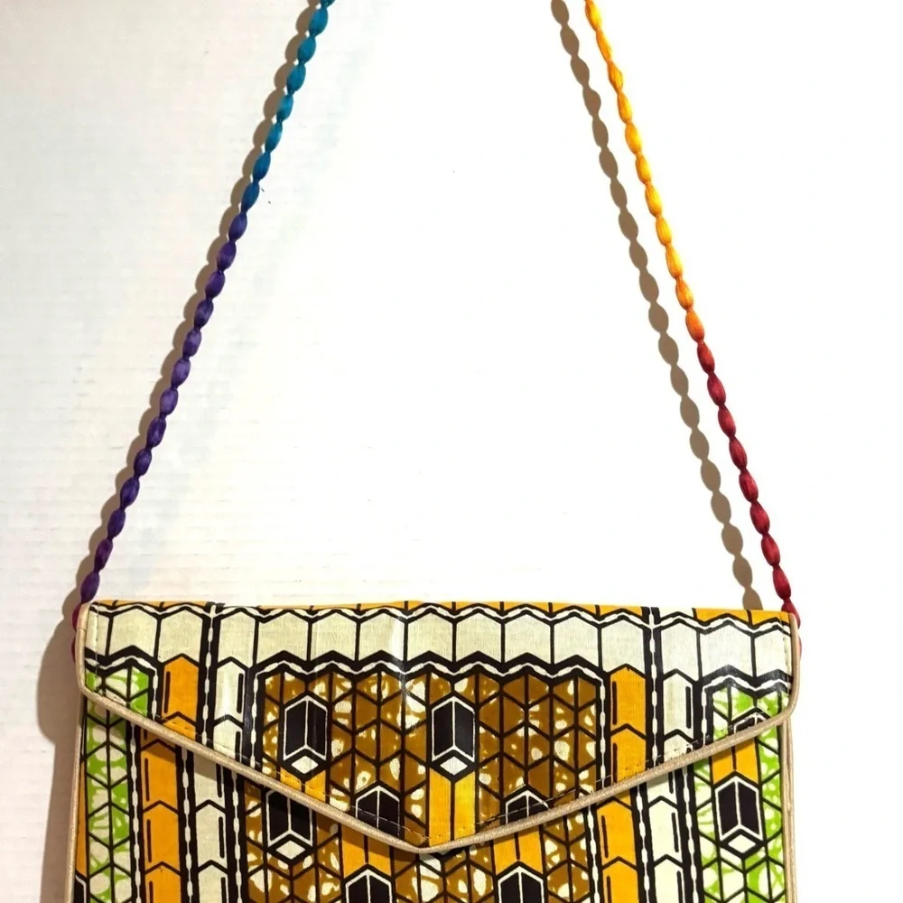 Handmade Ankara African print shoulder clutch bag
